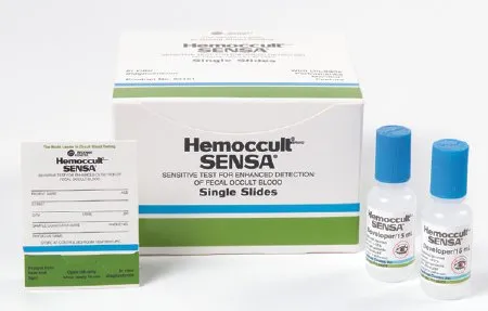 Hemocue - Hemoccult Sensa Single Slides - 64152 - Cancer Screening Test Kit Hemoccult Sensa Single Slides Fecal Occult Blood Test (FOBT) 1 000 Tests CLIA Waived