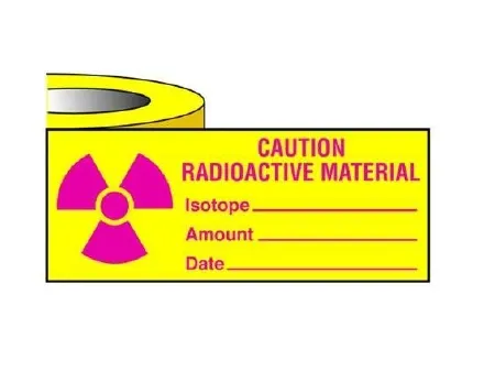 Shamrock Scientific - SRA-1 - Pre-printed Label Warning Label Yellow Tape Warning Radioactive Red Biohazard 1 X 500 Inch