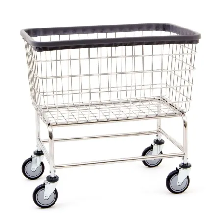 R & B Wire Products - 200CFC - Laundry Cart 4.5 Bushel Capacity Steel Tubing 5 Inch Clean Wheel System Casters