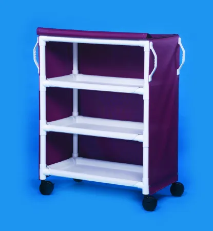 IPU - LC36-3 - Linen Cart With Cover 3 Shelves Pvc 5 Inch Heavy Duty Casters, 2 Locking