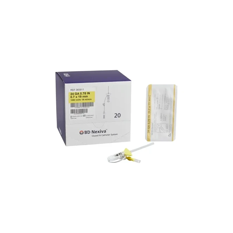 BD Becton Dickinson - Nexiva - 383511 - Closed IV Catheter 24 Gauge 3/4 ...