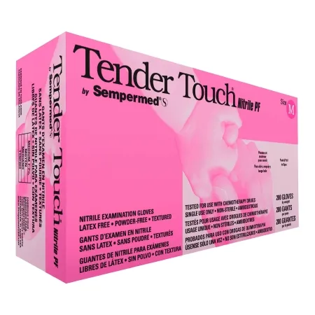 Sempermed - TTNF203 - USA Tender Touch 200 Exam Glove Tender Touch 200 Medium NonSterile Nitrile Standard Cuff Length Textured Fingertips Lavender Chemo Tested / Fentanyl Tested