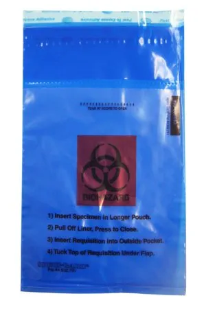 Minigrip - SPEC-PNYB - Specimen Transport Bag With Document Pouch Enhanced Speci-gard® 6 X 10 Inch Adhesive Closure Biohazard Symbol / Storage Instructions / Instructions For Use Nonsterile