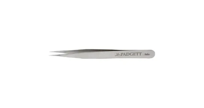 Integra Lifesciences - Padgett - PM-4746 - Micro Forceps Padgett Jeweler 4-1/2 Inch Length Surgical Grade Stainless Steel NonSterile NonLocking Thumb Handle Straight Delicate  Fine Tips