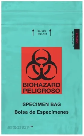 Minigrip - Speci-Zip - IP69BG - Specimen Transport Bag With Document Pouch Speci-zip 6 X 9 Inch Zip Closure Biohazard Symbol Nonsterile