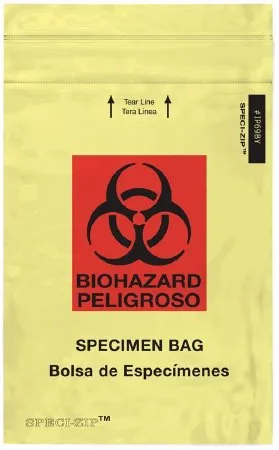 Minigrip - IP69BY - Specimen Transport Bag With Document Pouch Speci-zip® 6 X 9 Inch Zip Closure Biohazard Symbol Nonsterile