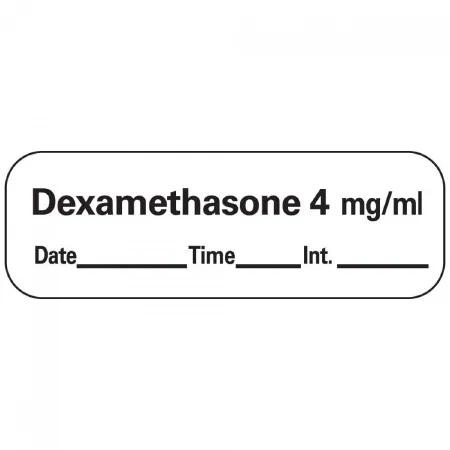 Precision Dynamics - PDC - LAN-132D4 - Drug Label Pdc Anesthesia Label Dexamethason4 Mg/ml Date_time_int White 1/2 X 1-1/2 Inch