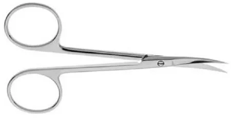 V. Mueller - From: OP5540 To: OP5551 - Iris Scissors Knapp 4 Inch Length Surgical Grade Stainless Steel NonSterile Finger Ring Handle Curved Sharp Tip / Sharp Tip