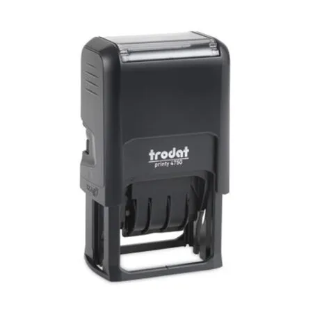 Trodat - USS-E4754 - Printy Economy 5-in-1 Date Stamp, Self-inking, 1.63 X 1, Blue/red