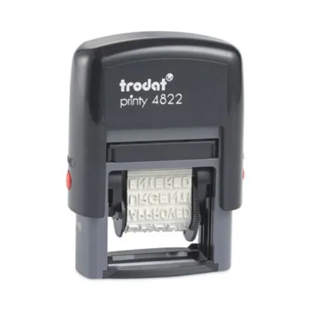 Trodat - USS-E4822 - Printy Self-inking Stamp, 12 Selectable Messages, 1.25 X 0.38, Red