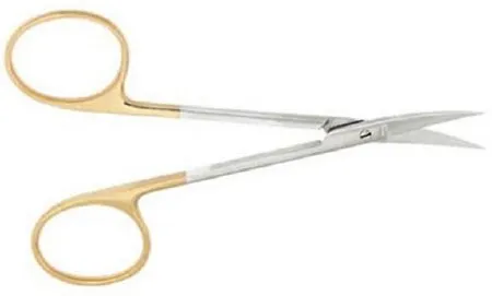 V. Mueller - Vital - OP5525 - Iris Scissors Vital Knapp 4-1/2 Inch Length Surgical Grade Stainless Steel / Stellite NonSterile Finger Ring Handle Curved Sharp Tip / Sharp Tip