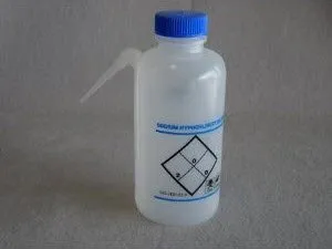 Fisher Scientific - 028972 - Safety Wash Bottle Sodium Hypochlorite Label / Easy Squeeze Ldpe 500 Ml (16 Oz.)