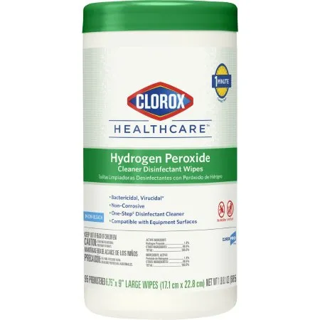 Clorox - Clorox Healthcare - 30824 - Clorox Healthcare Surface Disinfectant Cleaner Peroxide Based Manual Pull Wipe 95 Count Canister Unscented NonSterile