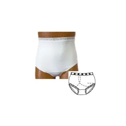 Team Options - 80204SR - OPTIONS Ladies' Basic with Built-In Barrier/Support, White, Right-Side Stoma, Small 4-5, Hips 33" - 37"