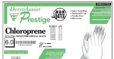 Innovative Healthcare - DermAssist Prestige - 134650 - Innovative  Surgical Glove  Size 6.5 Sterile Polyisoprene Standard Cuff Length Fully Textured Ivory Not Chemo Approved