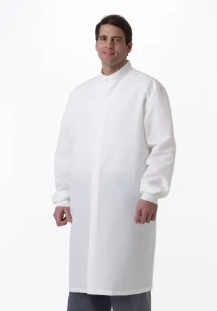 Medline - ASEP - 6623BQWS - Lab Coat Asep White Small Knee Length Front: 100% Polyester Asep Fabric, Back: 50% Polyester / 50% Cotton Reusable