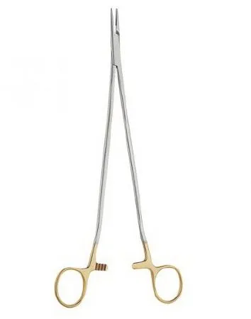 V. Mueller - Vital - CH2416 -  Needle Holder  7 1/8 Inch Length 3 600 Teeth Per Square Inch Straight Tips Indented Finger Ring Handle