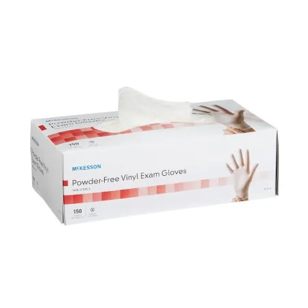 McKesson - 14-132 - Exam Glove X Small NonSterile Vinyl Standard Cuff Length Smooth Clear Not Rated