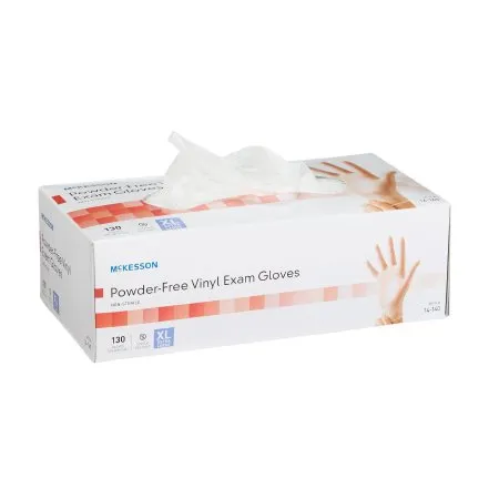 McKesson - 14-140 - Exam Glove X Large NonSterile Vinyl Standard Cuff Length Smooth Clear Not Rated