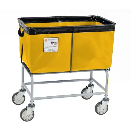 R & B Wire Products - 464Y - Elevated Basket Truck 4 Bushel Capacity Tubular Steel 5 Inch Clean Wheel System Casters