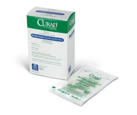 Medline - CUR250330 - Industries Curad oil emulsion dressing 3" x 3" size square shape, high porosity knitted fabric, non occlusive.