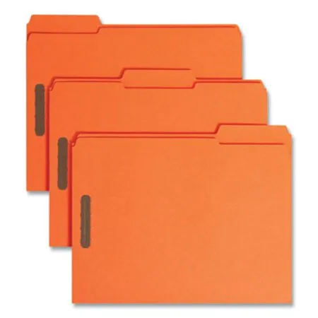 Smead - SMD-12540 - Top Tab Colored Fastener Folders, 0.75 Expansion, 2 Fasteners, Letter Size, Orange Exterior, 50/box