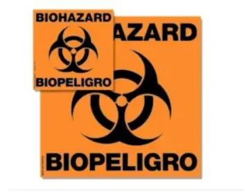 Medical Safety Systems - WorkSafe - 510-51120025 - Pre-printed Label Worksafe Warning Label Black / Orange Biohazard W/symbol Black Biohazard 2 X 2 Inch