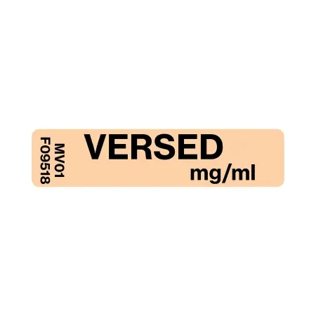 Precision Dynamics - Medvision - Mv01fo9518 - Drug Label Medvision Anesthesia Label Versed Mg/Ml Orange 5/16 X 1-1/4 Inch