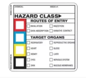 Medical Safety Systems - WorkSafe - 510-51020025 - Pre-printed Label Worksafe Warning Label White Hazard Class Routes Of Entry Black / Color Block Biohazard 2 X 2 Inch