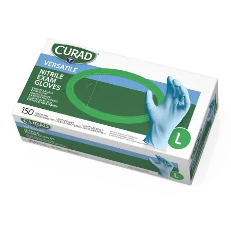 Medline - Curad - CUR9316 - Exam Glove Curad Large NonSterile Nitrile Standard Cuff Length Fully Textured Blue Chemo Tested