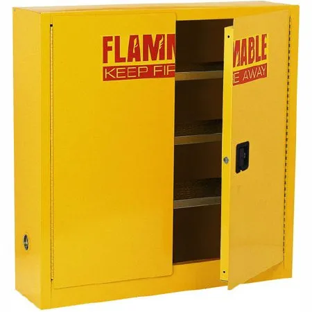 Global Industrial - Global - 962358 - Flammable Safety Cabinet Global Steel 3 Adjustable Shelves Three-point Locking
