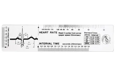 Prestige Medical - CardioMeter - 31 - Ekg Waveform Ruler Cardiometer Clear, Plastic
