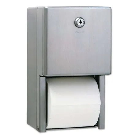 Lagasse - Bobrick - BOB2888 - Toilet Tissue Dispenser Bobrick Satin Finish Stainless Steel Manual Pull Double Roll Surface Mount