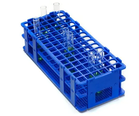Bel-Art Products - No-Wire - 18747-0000 - Test Tube Rack No-wire 90 Place 13 Mm Tube Size Blue