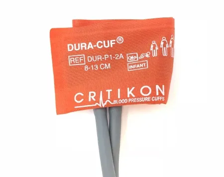 GE Healthcare - Dura-Cuf - DUR-P1-2A - Single Patient Use Blood Pressure Cuff Set Dura-cuf 8 To 13 Cm Arm Nylon Cuff Infant Cuff
