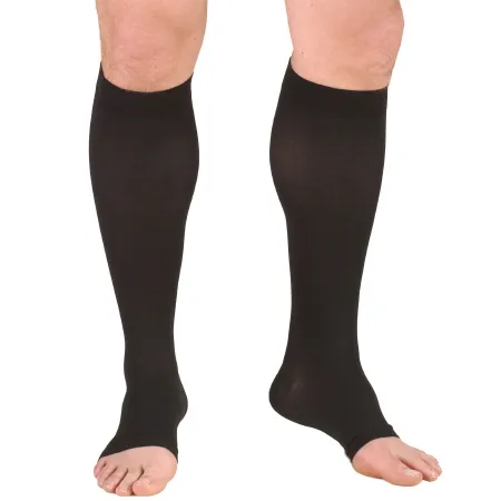 Truform - 865-BL-3XL - Compression Stocking Truform Knee High 3x-large Black Open Toe