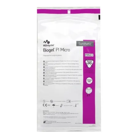 Molnlycke - Biogel Pi Micro - 48565 - Surgical Glove Biogel Pi Micro Size 6.5 Sterile Polyisoprene Standard Cuff Length Micro-Textured Straw Chemo Tested