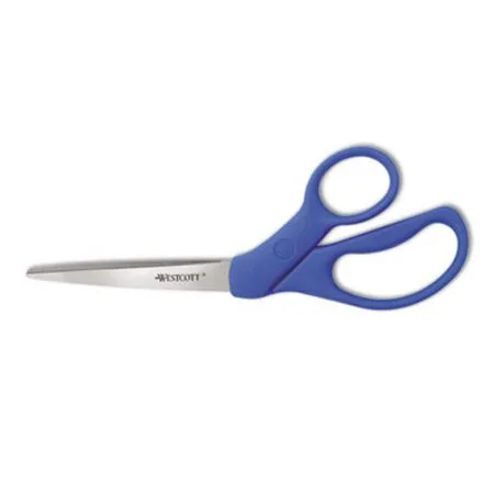 Westcott - ACM-43218 - Preferred Line Stainless Steel Scissors, 8 Long, 3.5 Cut Length, Blue Offset Handle