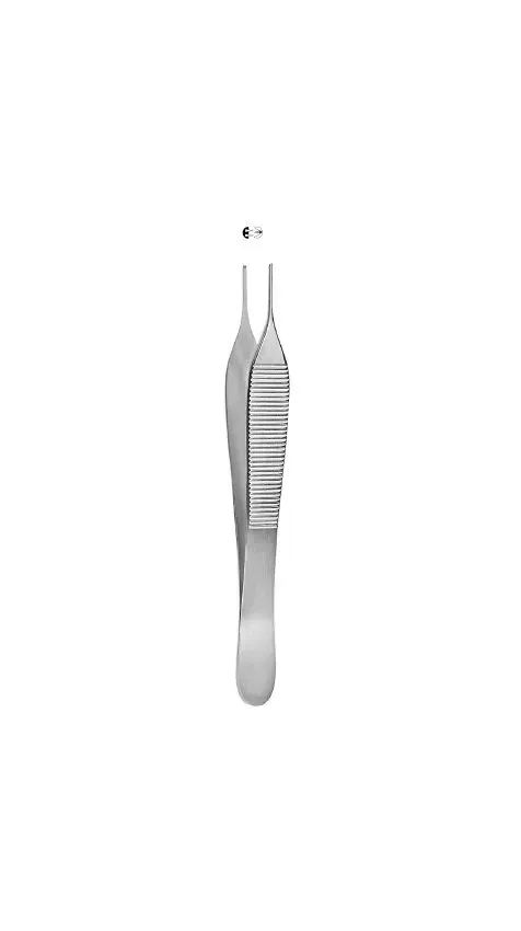 McKesson - McKesson Argent - 43-1-773 - Tissue Forceps McKesson Argent Adson 4-3/4 Inch Length Surgical Grade Stainless Steel NonSterile NonLocking Thumb Handle Straight 2 X 3 Teeth