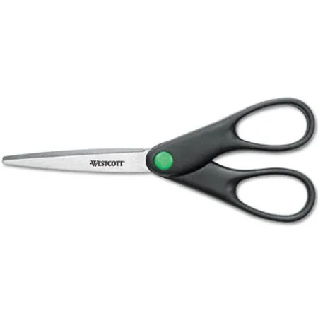 Westcott - ACM-44218 - Kleenearth Scissors, Pointed Tip, 7 Long, 2.75 Cut Length, Black Straight Handle