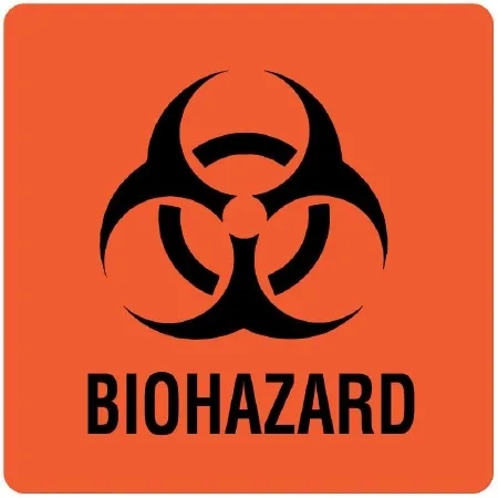 United Ad Label - ULCL404 - Pre-printed Label Warning Label Red Paper Biohazard Biohazard 3 X 3 Inch