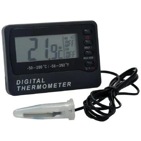Thermco Products - ACC801BLC - Digital Block Heater Thermometer With Alarm Celsius -58° To +158°f (-50° To +70°c) Bottle Probe Battery Operated