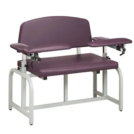 Clinton Industries - Lab X Series Bariatric - 66000B-3RB - Blood Drawing Chair Lab X Series Bariatric Double Adjustable Flip Up Armrests Royal Blue