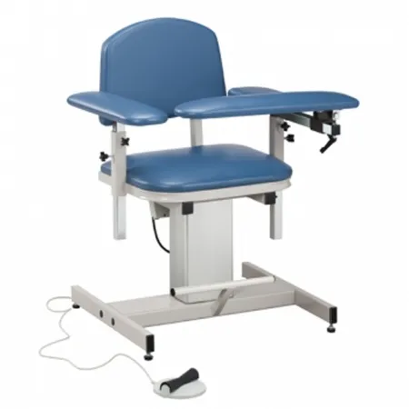 Clinton Industries - Power Series - 6341-3ww - Power Blood Drawing Chair Power Series Single Adjustable Flip Up Armrest Wedgewood Blue