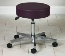 Clinton Industries - Mid Series - 2155-3CM - Exam Stool Mid Series Backless Pneumatic Height Adjustment 5 Casters Cream