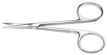 Bausch & Lomb - Bausch+Lomb - P0706 - Iris Scissors Bausch+lomb 114 Mm Surgical Grade Stainless Steel / Tungsten Carbide Nonsterile Finger Ring Handle Straight Sharp Tip / Sharp Tip