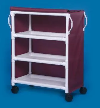 IPU - KDLC36-3 - Linen Cart With Cover 3 Shelves Pvc 5 Inch Heavy Duty Casters, 2 Locking