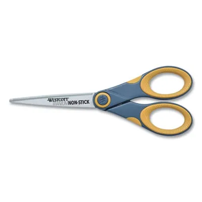 Acmeunited - From: ACM14849 To: ACM15454  Non Stick Titanium Bonded Scissors, 8" Long, 3.25" Cut Length, Gray/Yellow Straight Handle