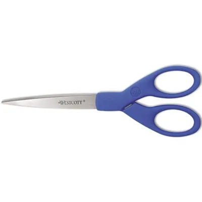 Acmeunited - From: ACM15452 To: ACM44217  Preferred Line Stainless Steel Scissors, 8" Long, 3.5" Cut Length, Blue Straight Handles, 2/Pack