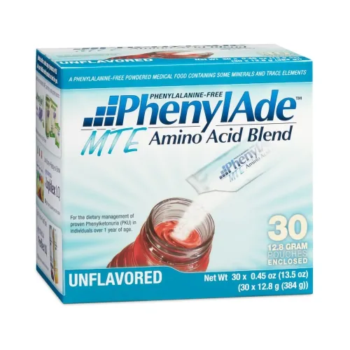 Nutricia North America 7531 - 119862 - PhenylAde Amino Acid Blend 12.8g Pouch, 40 Calories, Unflavored MTE, Phenylalanine-free, Low-protein